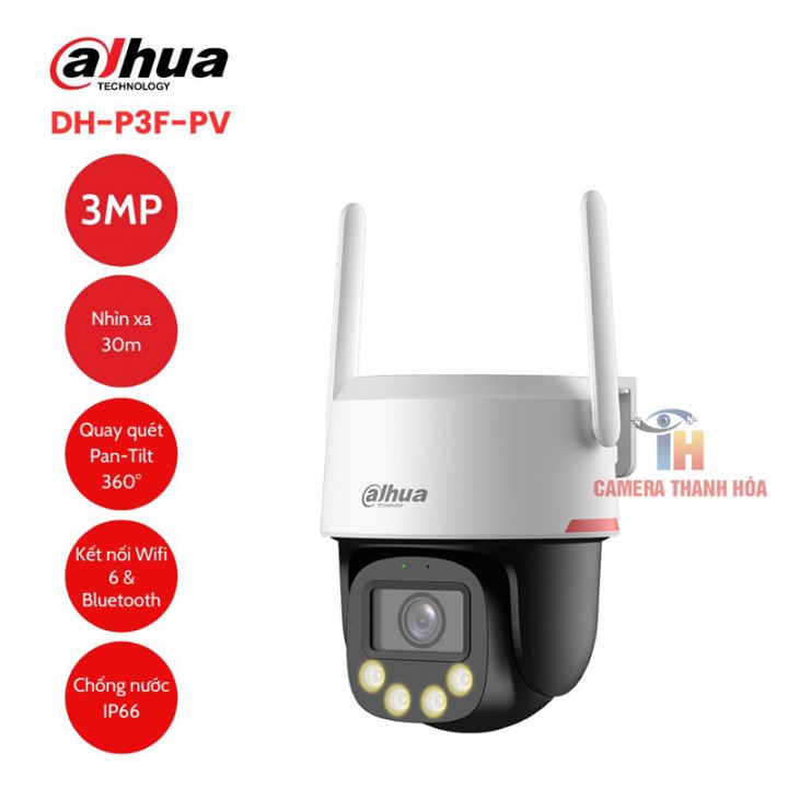 Camera Wifi 3MP WizColor PT Dahua DH-P3F-PV
